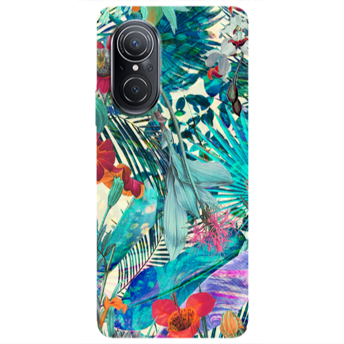 Huawei Nova 9 SE Blue laves tropical Transparent Silicone TPU Θήκη