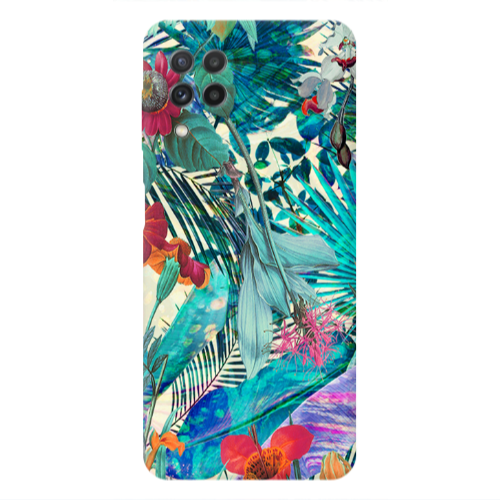 Samsung A22 4G Blue laves tropical Transparent Silicone TPU Θήκη