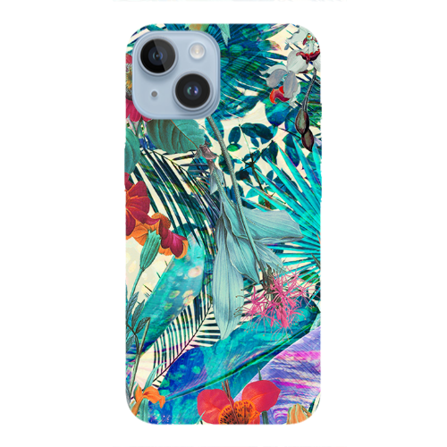 Apple iPhone 14 Plus Blue laves tropical Transparent Silicone TPU Θήκη