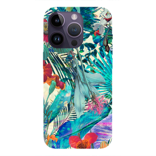 Apple iPhone 14 Pro Max Blue laves tropical Transparent Silicone TPU Θήκη