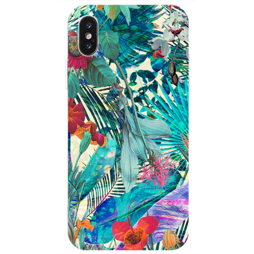Apple iPhone Xs Max Blue laves tropical Transparent Silicone TPU Θήκη