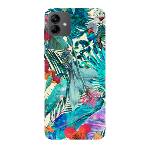 Samsung A04 Blue laves tropical Transparent Silicone TPU Θήκη