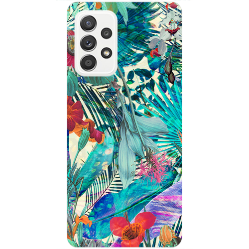 Samsung A23 Blue laves tropical Transparent Silicone TPU Θήκη