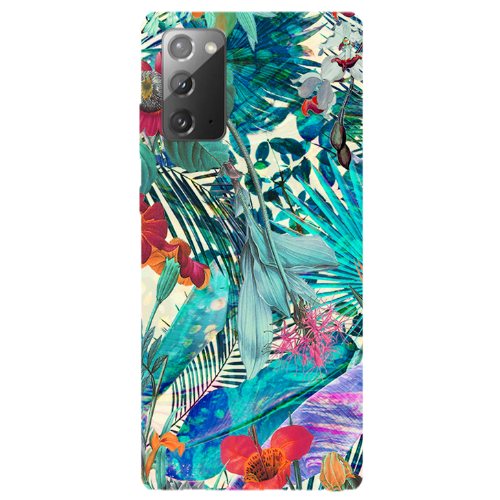 Samsung Note 20 Blue laves tropical Transparent Silicone TPU Θήκη