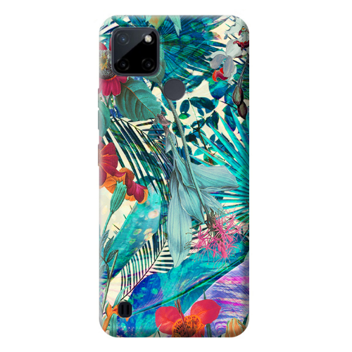 Realme C25Y Blue laves tropical Transparent Silicone TPU Θήκη
