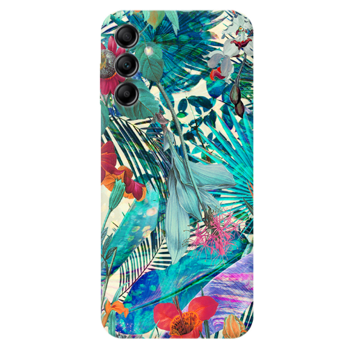 Samsung A24 Blue laves tropical Transparent Silicone TPU Θήκη