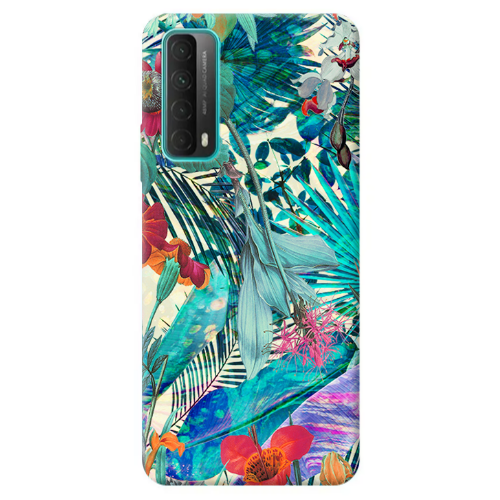 Huawei P Smart 2021 Blue laves tropical Transparent Silicone TPU Θήκη