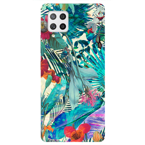 Samsung A42 5G Blue laves tropical Transparent Silicone TPU Θήκη