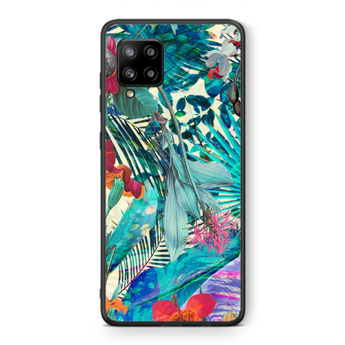 Samsung A42 5G Blue laves tropical Black Glossy Θήκη