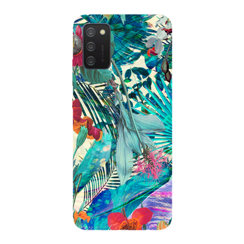 Samsung A02s Blue laves tropical Transparent Silicone TPU Θήκη