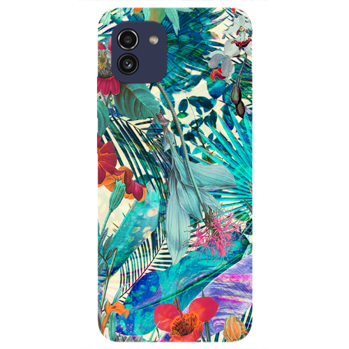 Samsung A03 Blue laves tropical Transparent Silicone TPU Θήκη