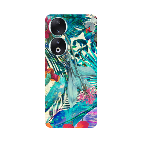Honor 90 5G Blue laves tropical Transparent Silicone TPU Θήκη