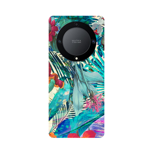 Honor Magic5 Lite 5G Blue laves tropical Transparent Silicone TPU Θήκη