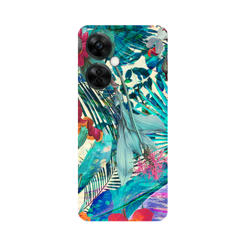 Oneplus Nord CE 3 Lite 5G Blue laves tropical Transparent Silicone TPU Θήκη