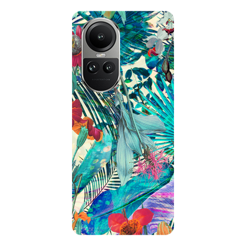 Oppo Reno10 5G Blue laves tropical Transparent Silicone TPU Θήκη