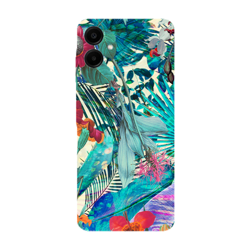 Samsung A06 Blue laves tropical Transparent Silicone TPU Θήκη