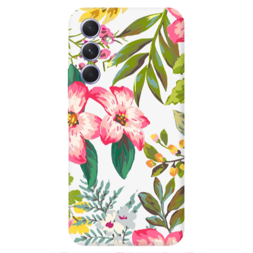 Samsung A36 Red laves Transparent Silicone TPU Θήκη