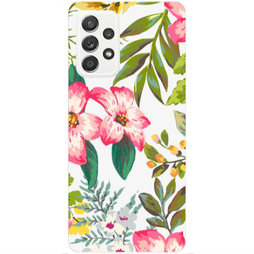 Samsung A33 Red laves Transparent Silicone TPU Θήκη