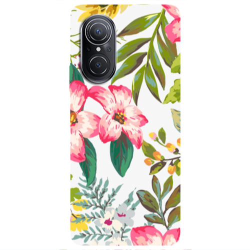 Huawei Nova 9 SE Red laves Transparent Silicone TPU Θήκη