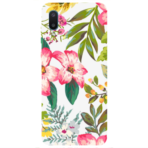 Samsung A02 Red laves Transparent Silicone TPU Θήκη