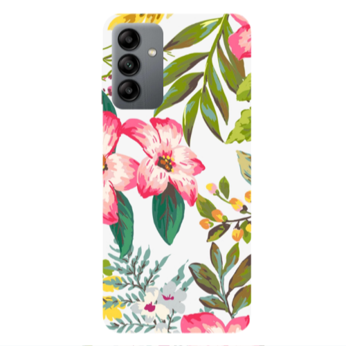 Samsung A04S Red laves Transparent Silicone TPU Θήκη