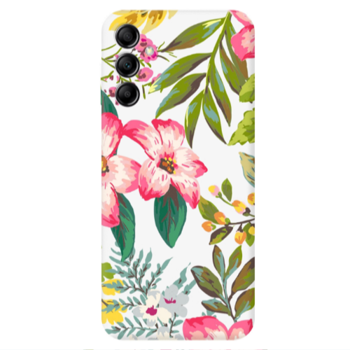 Samsung A24 Red laves Transparent Silicone TPU Θήκη