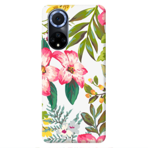 Huawei Nova 9 Red laves Transparent Silicone TPU Θήκη