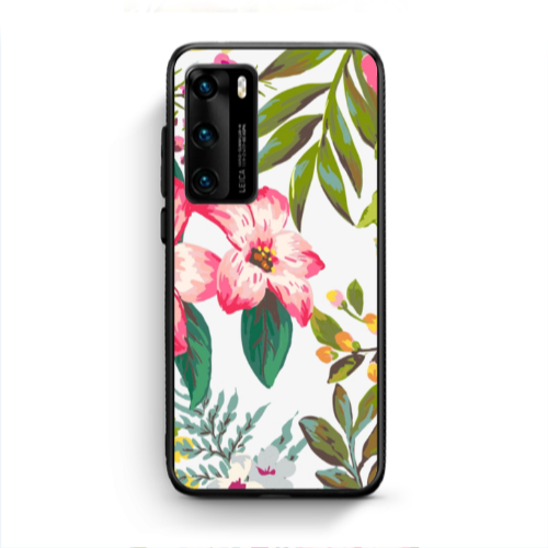 Huawei P40 Red laves Black Glossy Θήκη