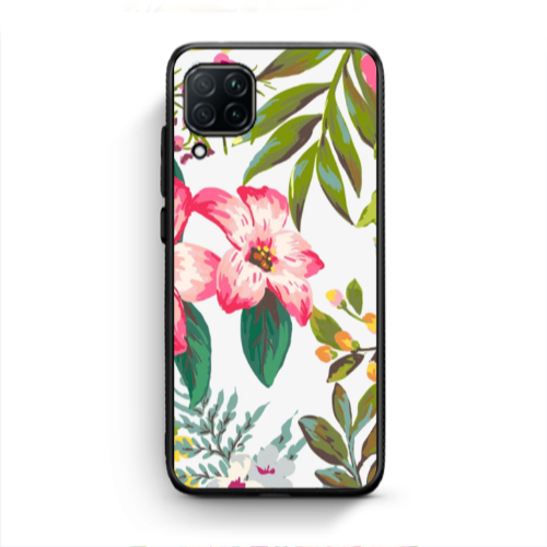 Huawei P40 Lite Red laves Black Glossy Θήκη