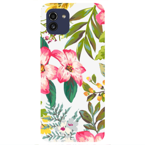 Samsung A03 Red laves Transparent Silicone TPU Θήκη