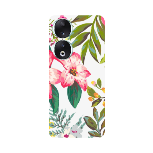 Honor 90 5G Red laves Transparent Silicone TPU Θήκη