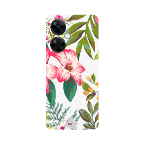 Oneplus Nord CE 3 Lite 5G Red laves Transparent Silicone TPU Θήκη