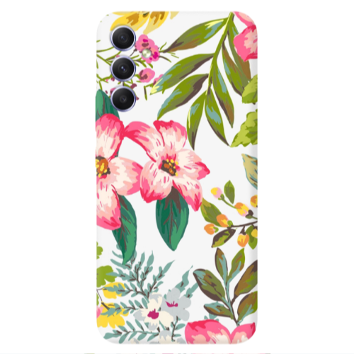 Samsung A25 Red laves Transparent Silicone TPU Θήκη