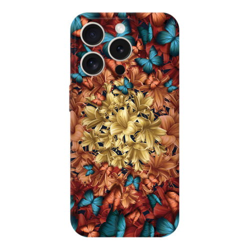 Apple Iphone 16 Pro Max Blue butterflies Transparent Silicone TPU Θήκη