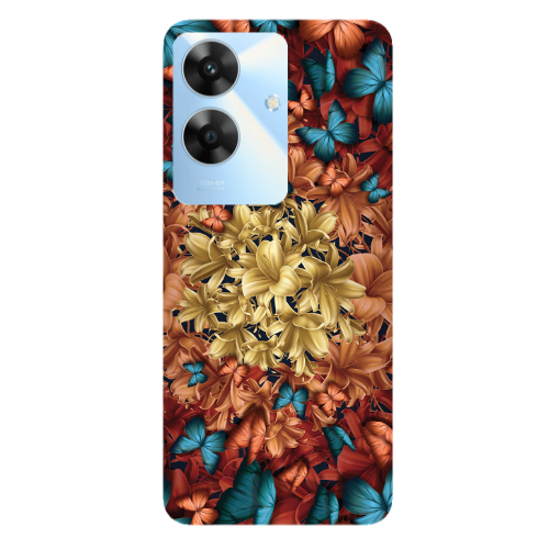 Realme Note 60 Blue butterflies Transparent Silicone TPU Θήκη