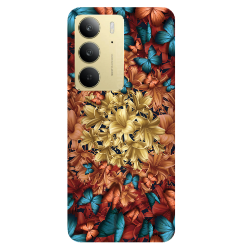Realme C 75 Blue butterflies Transparent Silicone TPU Θήκη