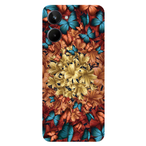 Realme 10 Blue butterflies Transparent Silicone TPU Θήκη