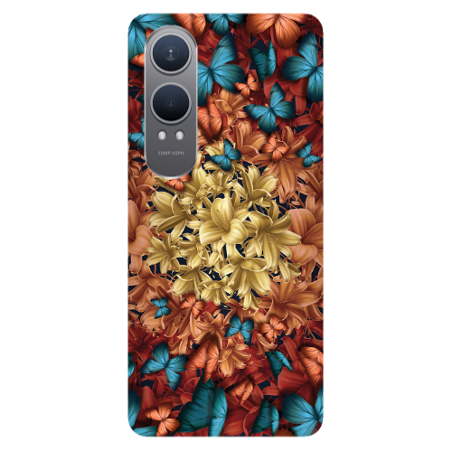 Oneplus Nord Ce 4 lite Blue butterflies Transparent Silicone TPU Θήκη