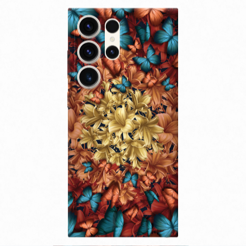 Samsung S25 Ultra Blue butterflies Transparent Silicone TPU Θήκη