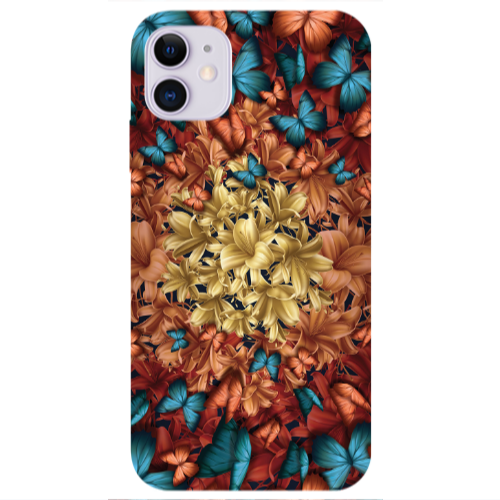 Apple iPhone 11  Blue butterflies Transparent Silicone TPU Θήκη