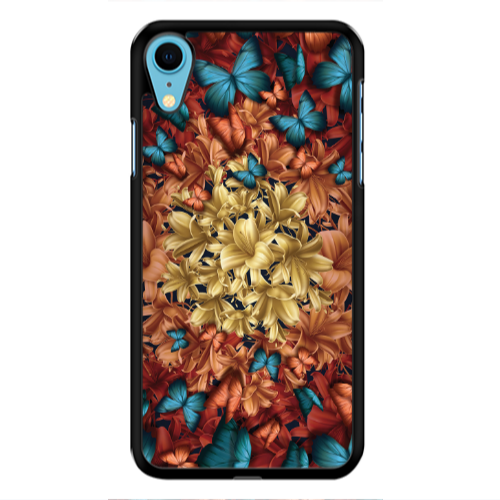 Apple iPhone Xr Blue butterflies Black Glossy Θήκη