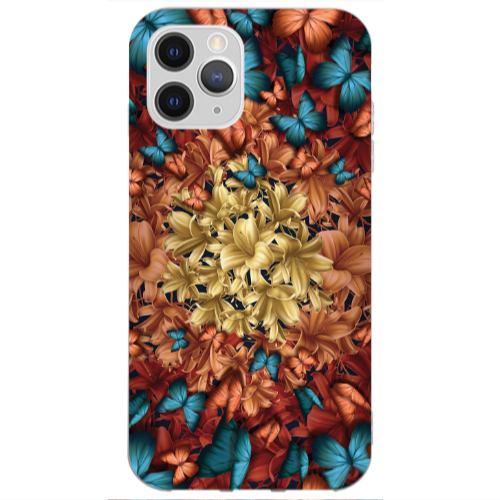 Apple iPhone 13 Pro Max Blue butterflies Transparent Silicone TPU Θήκη