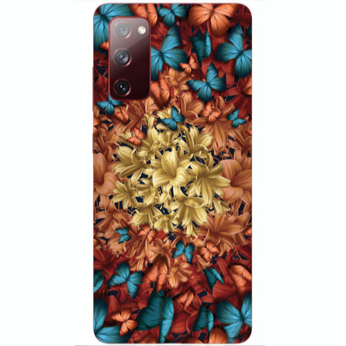 Samsung S20 FE Blue butterflies Transparent Silicone TPU Θήκη