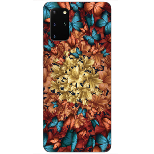 Samsung S20 Plus Blue butterflies Transparent Silicone TPU Θήκη