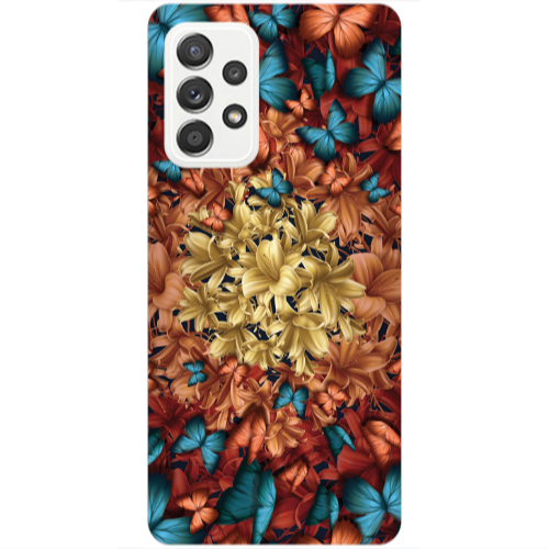 Samsung A53 Blue butterflies Transparent Silicone TPU Θήκη