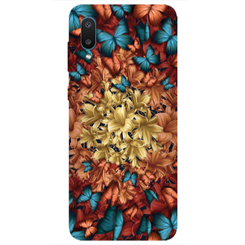 Samsung A02 Blue butterflies Transparent Silicone TPU Θήκη