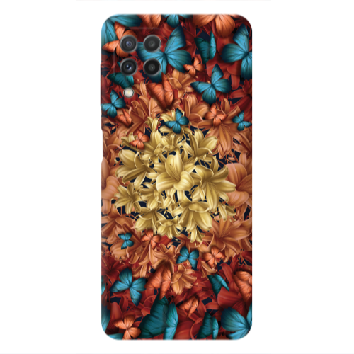 Samsung A22 4G Blue butterflies Transparent Silicone TPU Θήκη