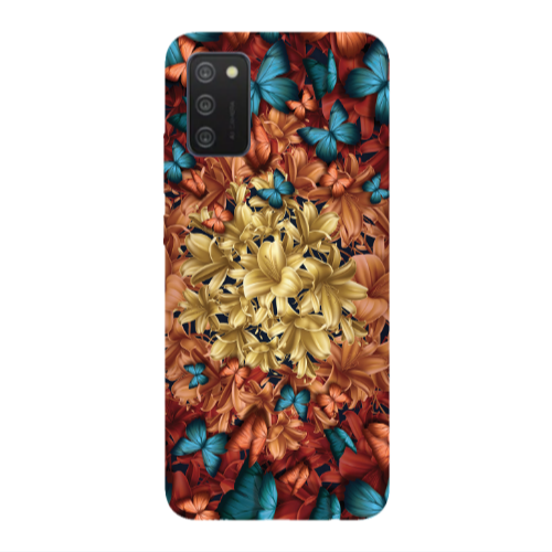 Samsung A03S Blue butterflies Transparent Silicone TPU Θήκη