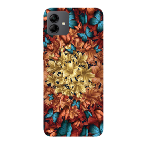 Samsung A04 Blue butterflies Transparent Silicone TPU Θήκη