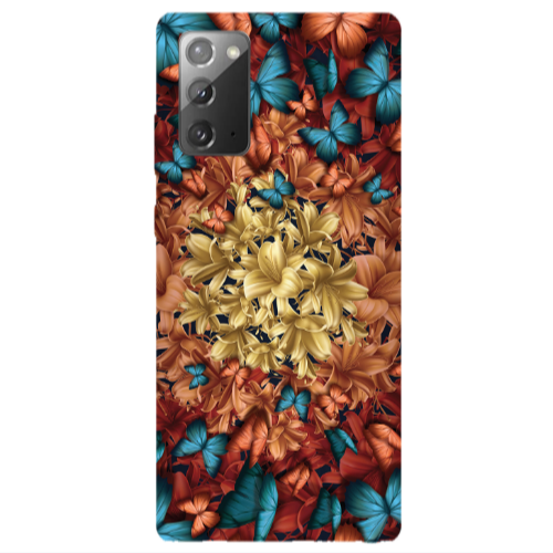 Samsung Note 20 Blue butterflies Transparent Silicone TPU Θήκη